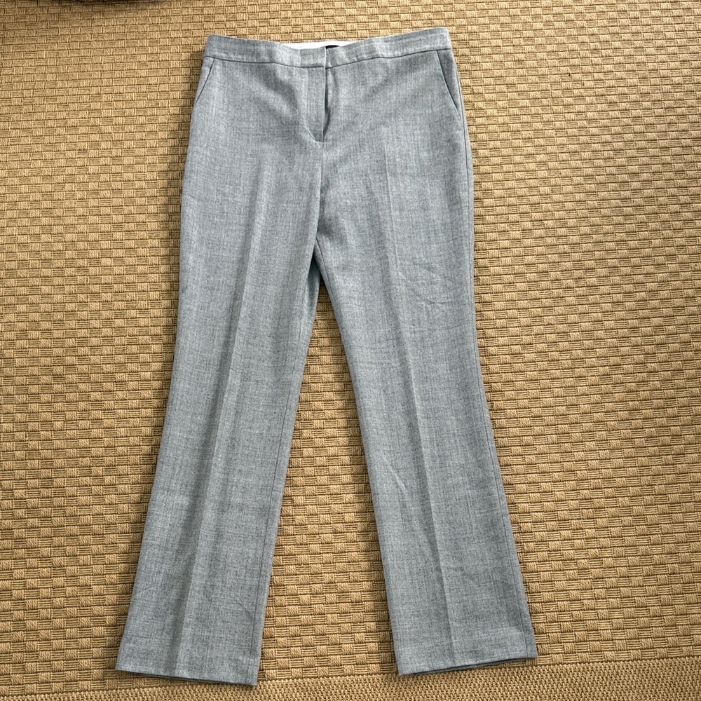 THEORY Mélange wool-flannel straight-leg pants 8